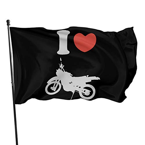 Bandera I Heart Love Logotipo De Moto De Cross-3, Banderines Pancarta Reforzada Banners Con Ojales Banderin Para Procesión Fiestas Decoración 90X150cm