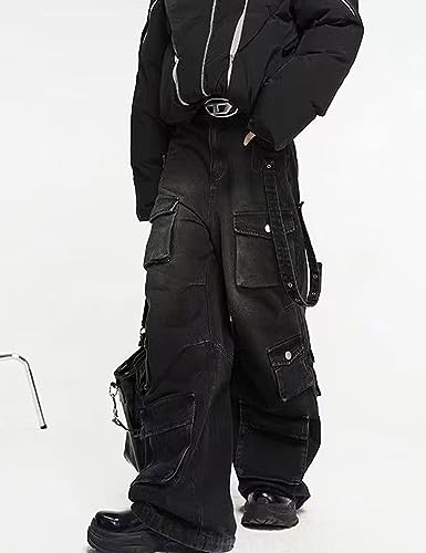 Y2k Jeans Men Vintage Hip Hop Baggy Pants Goth Demin Joggers Distressed Destroyed Jeans2