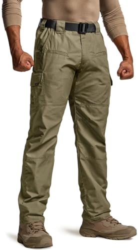 Image of CQR Men's Tactical Pants, Water Resistant Ripstop Cargo Pants, Lightweight EDC Work Hiking Pants, Outdoor Apparel