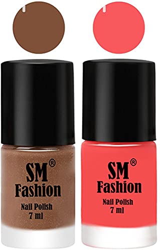 Image of Long Lasting Nail Polish | Nail Paint Combo 7 ml Each) - Set of 2 Tan-Light Pink