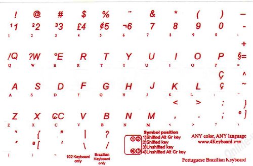 Stickers Transparentes en Portugués Brasil para Teclado miniatura 2
