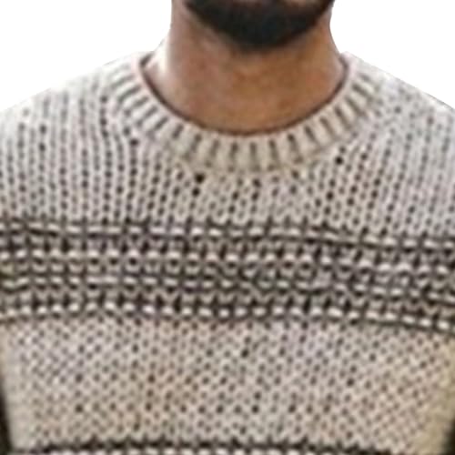 Men's Striped Sweater Striped Long Sleeve Crewneck Knitted Pullover Male Patchwork Casual Color Sweaters2