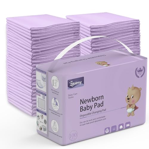 Image of Enhanced Disposable Baby Changing Pad Liners 100 Pack, Purple
