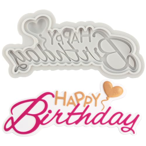 Sijiangmold Letras de felicitación para fondant, moldes, moldes, moldes, marco para cupcakes, decoración de tartas, dulces, chocolate, goma, pasta de polímero