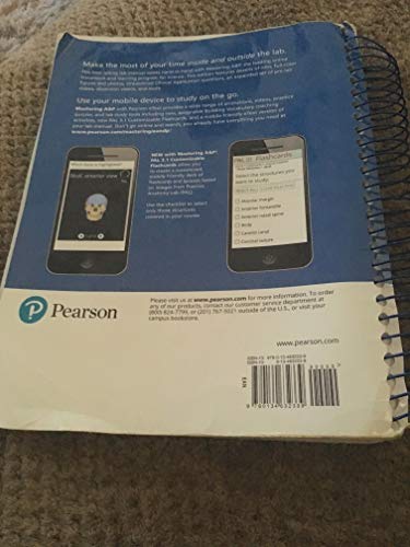 Pearson 9780134632339 Human Anatomy & Physiology Laboratory Manual thumb #1