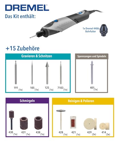 Dremel Multifunktionswerkzeug 2050 Stylo+ mit 15 Zubehörteilen