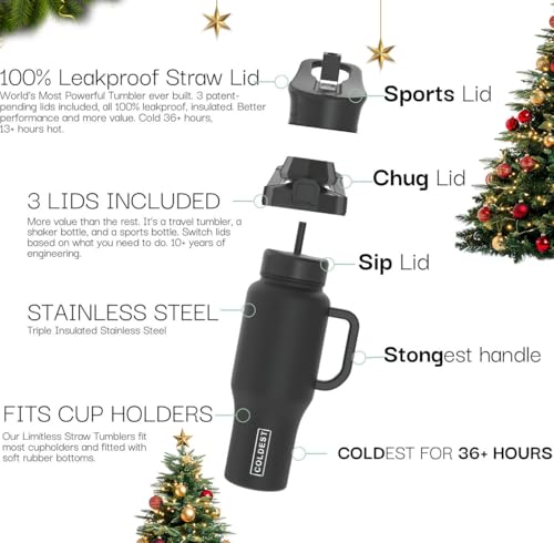 Coldest Tumbler with Handle and Straw, 100% Leak Proof Insulated Tumbler with Lid and Straw (3 Lids), Stainless Steel Tumblers for Women & Men, Cup Holder Friendly, 36 oz (Camouflage Flag) #1