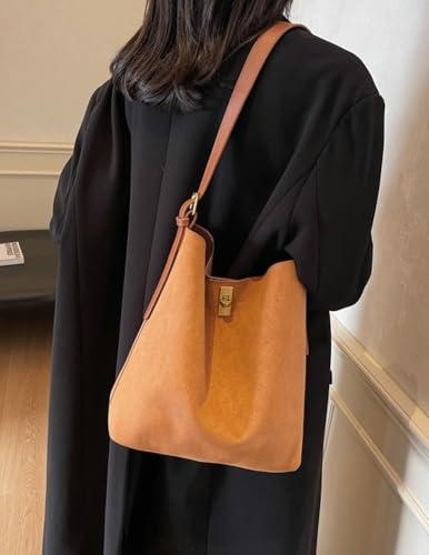 Slouchy Shoulder Bag Women Large Faux Suede Crossbody Purse Travel Work Bags Tote Handbag2