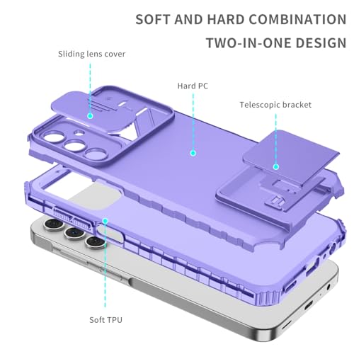 Coque Galaxy A15 violette avec support vidéo et vitre blindée - 3