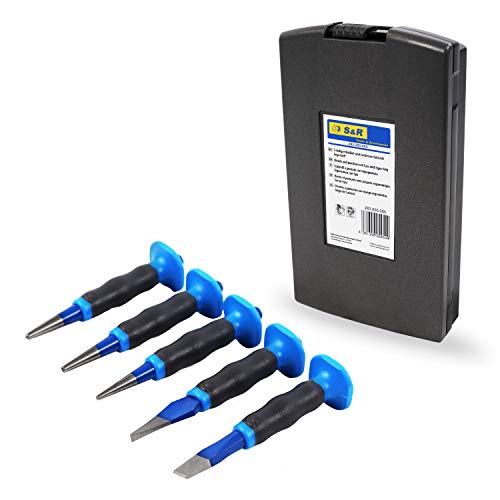 S&R Beitel, Pin Punch, Centre Punch, douche driver, Automatic Centre Punch Made in Germany Beitel, Pin Punch, Centrum Punch Set 4. Chisel + Pin Punch + Center Punch Set