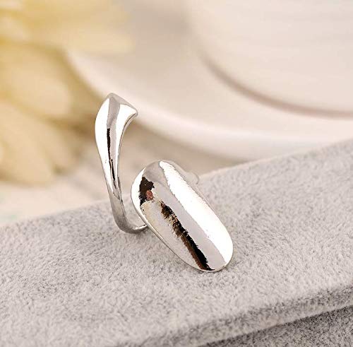 6Pcs Women Finger Nail Ring Cap Cover - Tip Charm Protect Fingernail Accessories, Sliver, 0.17 g (Pack of 6) - Image 3