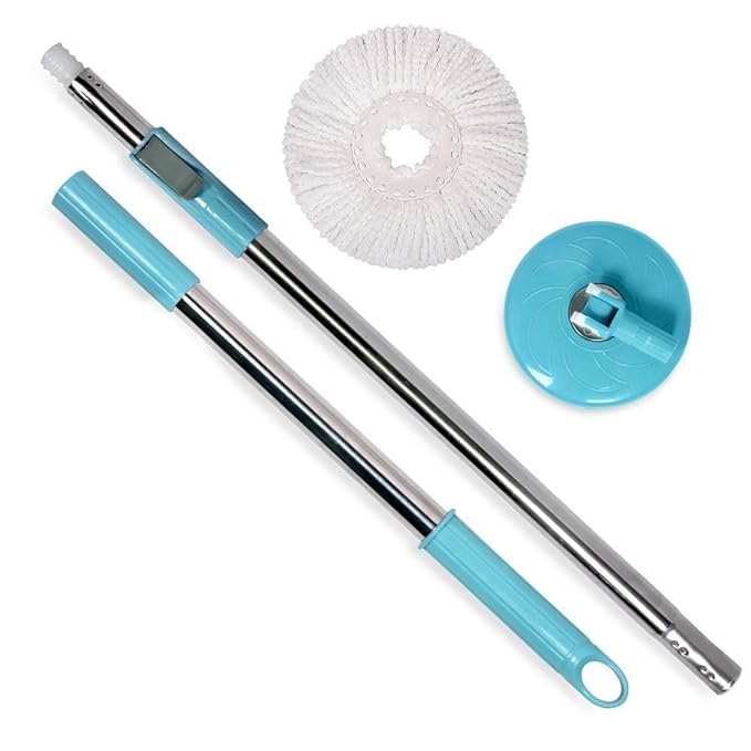 Image of Spin Mop Stick for Floor Cleaning Without Bucket with Extendable Handle Rod Replace Old Pocha with Easy Mopping Cleaner for Mop & Home, Kitchen ||