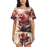 Photo Gallery yqxwjl naughty pigs baby print due pezzi breve set per le donne girocollo manica top e pantaloncini casual morbido pigiama set, nero, l Photo Gallery yqxwjl naughty pigs baby print due pezzi breve set per le donne girocollo manica top e pantaloncini casual morbido pigiama set, nero, l