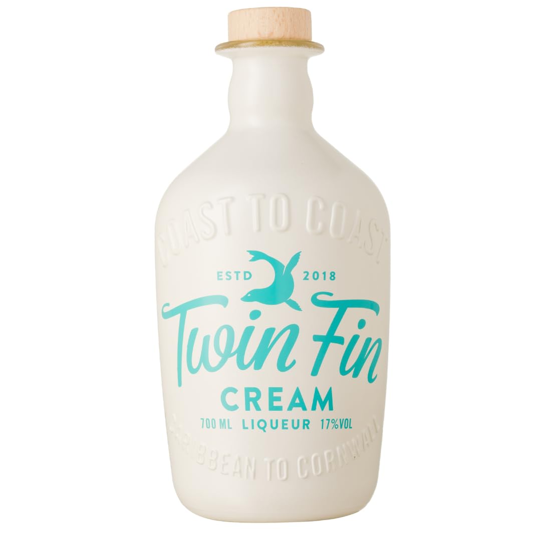 Twin Fin Cream Liqueur | Born in the Caribbean, blended in Cornwall | Smooth Vanilla, Silky white chocolate | Best enjoyed neat |17% vol | 70cl