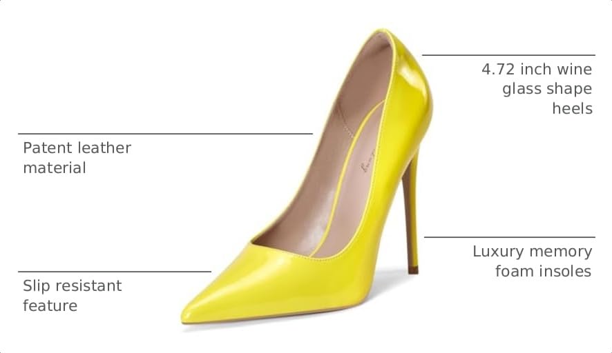 Image of Elisabet Tang High Heels, Women Pumps Pointed Toe Stilettos 4.7 inch /12cm Sexy Heels Party Shoes