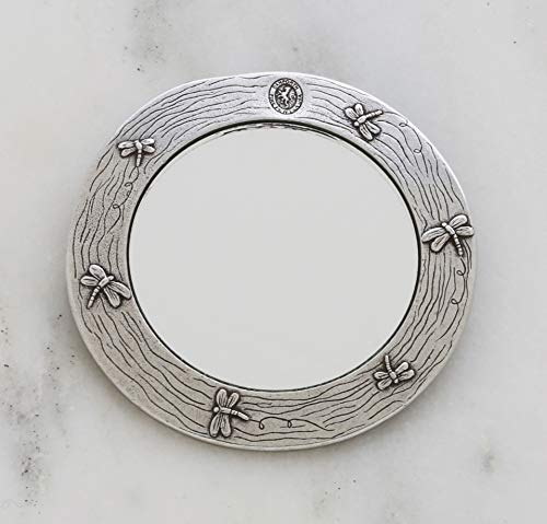 Espejo de mano Danforth Pewter de 3 pulgadas miniatura 3