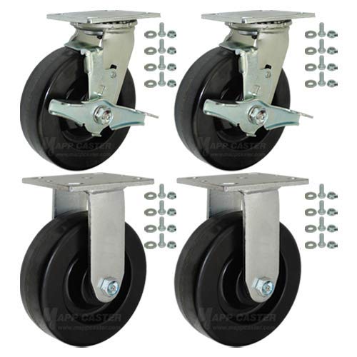Toolbox Caster Set - Heavy Duty 6" Phenolic Wheels | 4,800 Lbs. Capacity, Mapp Caster Brand