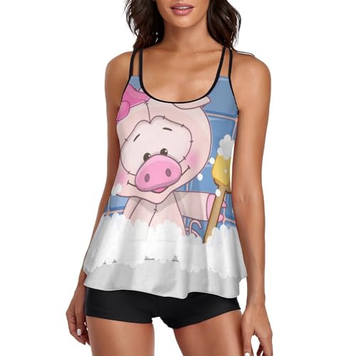 Maillot de bain tankini femme avec short de garcon robe plage