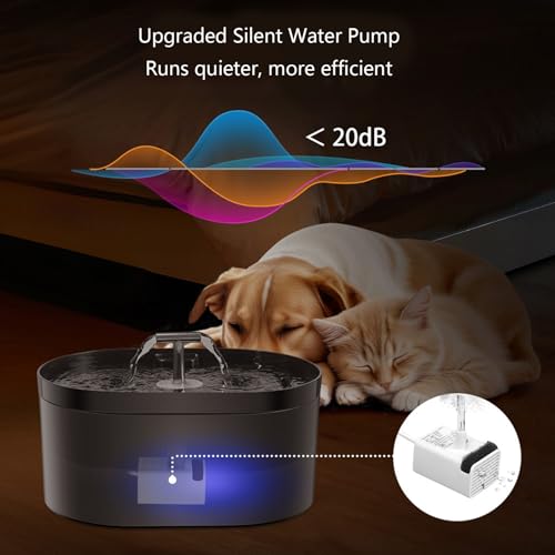 Fuente de Agua para Mascotas 2.2L con Doble Salida T Silenciosa miniatura 6