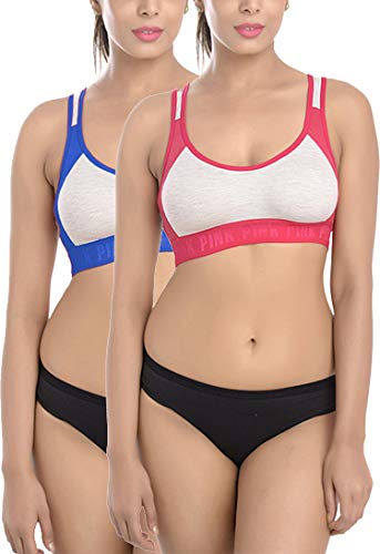 Image of FIMS - Fashion is my style Sports Bra Panty for Women Full Coverage Combo Everyday Bra Panty, See Main Image to Check How Many Sets You Will Get
