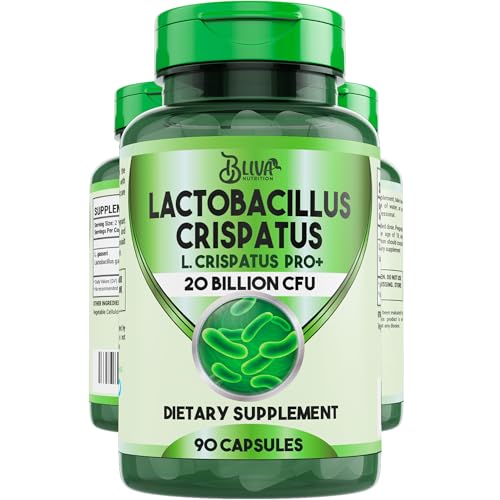 BLIVA Lactobacillus Crispatus Capsules L Crispatus - 20 Billion CFU per Serving - Highest CFU Count L. Crispatus Supplement for Women - Supports Vaginal & Digestive Health - 90 Capsules