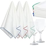 VitalCozy 6 Pcs Wine Glass Polishing Cloths Large Microfiber Cleaning Cloths 25 x 20 Inch Lintless Towels for Drying Wine Glasses Cleaning Window Stemware Dishes Glassware (Burgundy, Blue, Green)