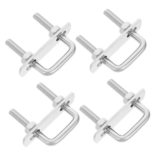 PRETYZOOM U Bolts for Fastening Products Square u Bolt Set Stainless Steel U-Bolt Clamp Nuts Washers