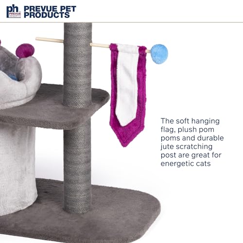 Torre para gatos multi-niveles con poste para rascar gris miniatura 5