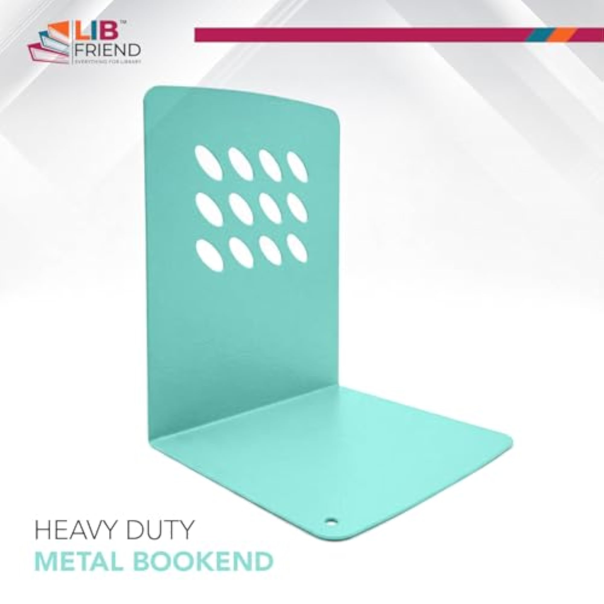Heavy Duty Non-Slip Metal Bookends Set of 2