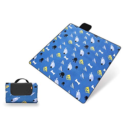 Azanaz Picnic mat moisture-proof mat thick portable picnic cloth waterproof moisture-proof mat for beach, camping, travel and other outdoor activities (Navy Blue)