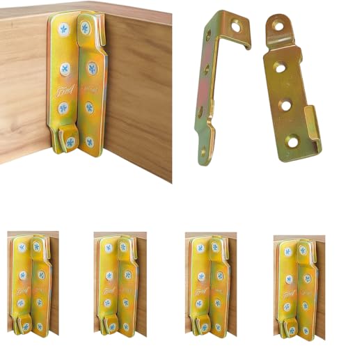 DEEGAA MART Bed Rail Brackets for Joining Woods, Bed Frame Hardware , Bed Rail Accessories, Set of 4 Wooden Bed Brackets Bed Rail Fittings, headboard and Footboard Fixing Accessories(4 Sets)