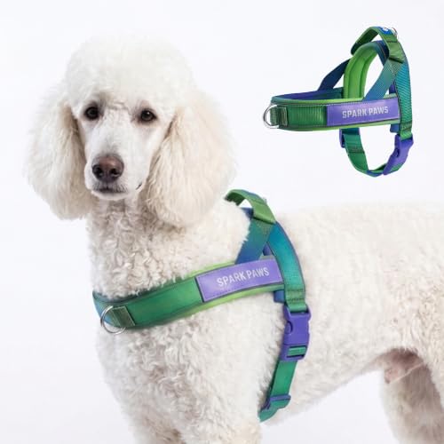 Image of Spark Paws No Pull Front Clip Dog Harness - Easy On, Padded and Lightweight | Two Clips, On in Seconds, Chest Bearing, Australian Style, No Throat Pressure, for Small Medium and Large Breeds