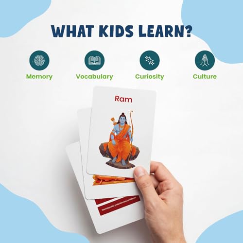 Image of Hindu Gods Flash Cards for Kids | 27 Double-Sided Cards with Facts | Indian Culture & Mythology Learning | BIS Approved | Made in India