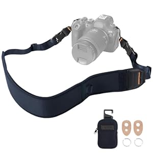 K&F CONCEPT Kameragurt, Professioneller Breit Kamera Gurt, Verstellbarer Kamera Schultergurt 109-133 CM für SLR DSLR Spiegelreflexkameras, Camera Strap mit Abnehmbare Reißverschlusstasche