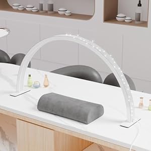 Large Half Moon Light for Nail Desk, 30″ 48W Professionals Led Light, Desk Lamp for Lash Eyelash Extension,Makeup Desk lamp,Color Temperature 2700K-6000K, Salon&Home(Crystal Diamond)