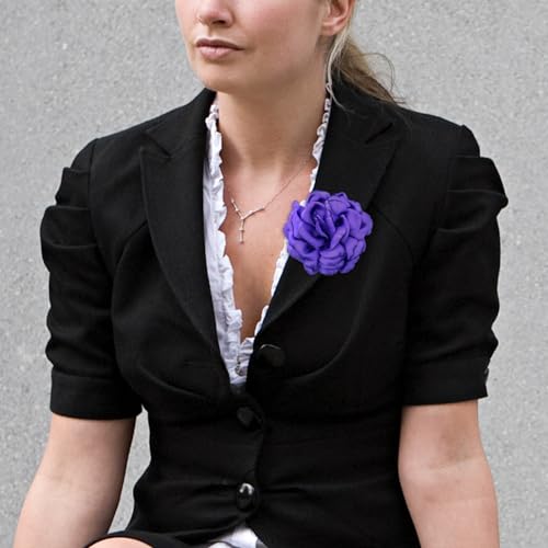 Image of CSIYANJRY99 Dainty Feather & Rose Flower Large Brooch Lapel Pins Delicate Elegant Handmade Flower Brooches Pin Classic for Wedding Party Dance Banquet for Women Dress Suit Ceremony Clothes Accessories Jewelry Valentine's Day Gifts