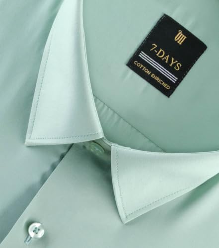 Image of 7-DAYS Men's Premium Formal Shirt - Cotton Rich, Regular Fit, Full Sleeve, with Pocket, Durable & Easy Care - Perfect for Office & Everyday Wear