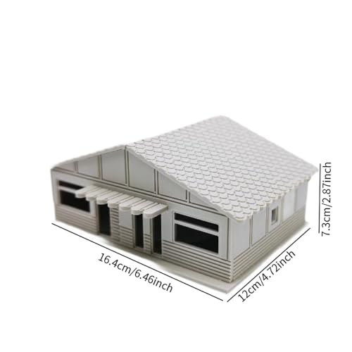Simhoa 1:64 Scale Architecture Building Model Kits, Assembled Model Residential Modern House, 16.4cmx12cmx7.3cm - Image 4