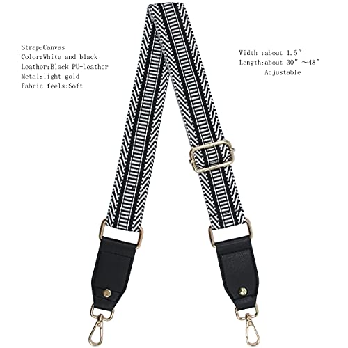 Image of Duwi Wide Handbag&Purse Strap Jacquard Woven Guitar Style Replacement Strap Multicolor Canvas Adjustable Crossbody Bag Strap