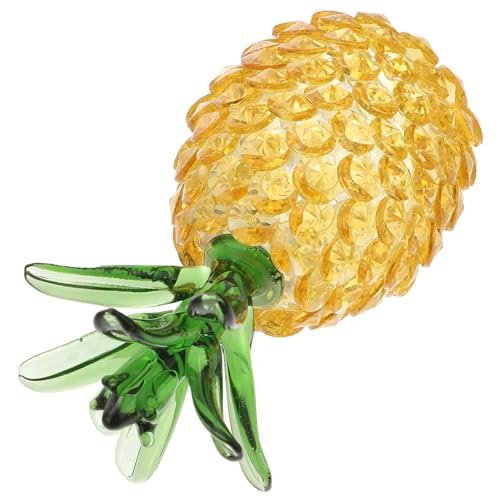 PRETYZOOM Adorno De Escritorio De Cristal Decoración De Piña Realista 1pc Adorno De Fruta para Casa