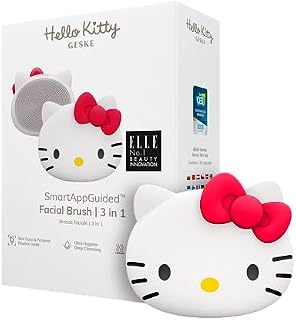 GESKE x Hello Kitty | Szczoteczka do twarzy SmartAppGuided | 3 w 1 | Szczoteczka do twarzy | szczotka do czyszczenia | Silikonowa szczoteczka do twarzy | oczyszczanie skóry | pielęgnacja skóry