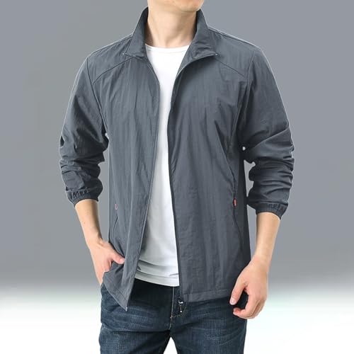 Men's Full Zip UPF 50+ Sun Shirts Stand Collar Long Sleeve SPF UV Protection Lightweight Quick Dry Zipper Up Shirts2