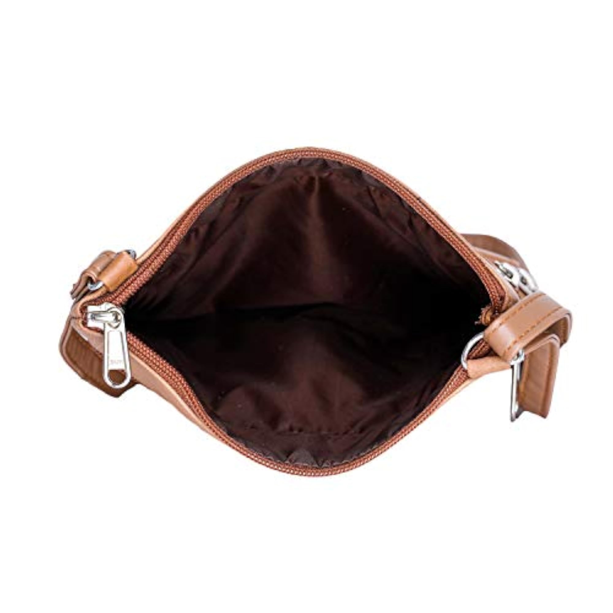 Unisex Medium Sized Real Leather Messenger Sling Bag