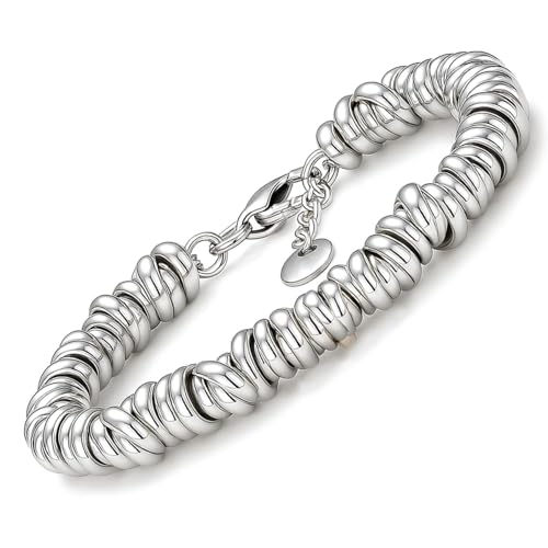 SAGA GIOIELLI® armband damen mit ineinander verschlungenen Knoten aus Edelstahl