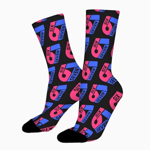 67 Six Seven Funny 6 7 Meme Men Women Kids Half Calf Sock for Women