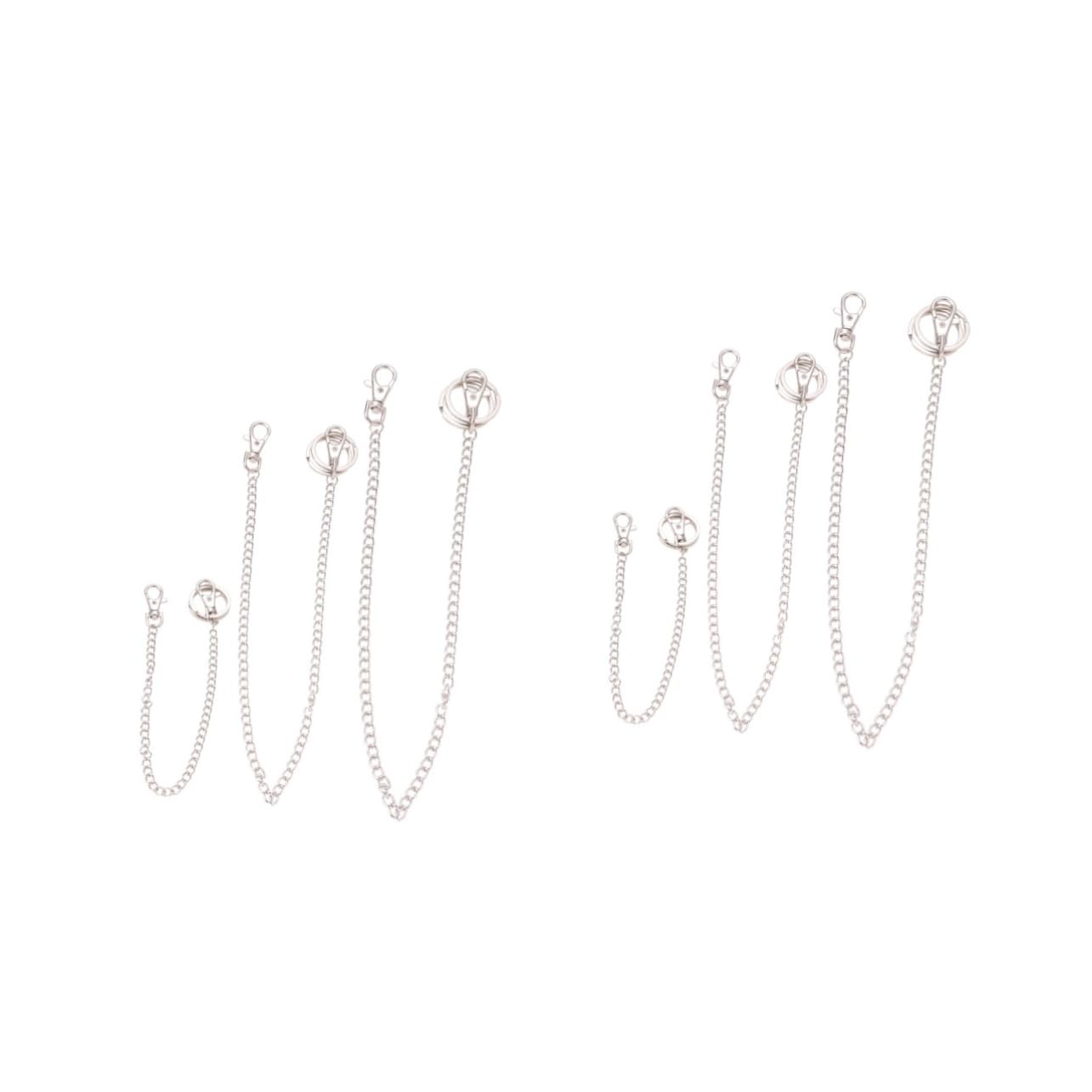 WOFASHPURET 6pcs Punk Metal Jeans Chain Lengths Pocket Chains for Hanging Keys Accessories Fashionable Unisex Belt Decoration