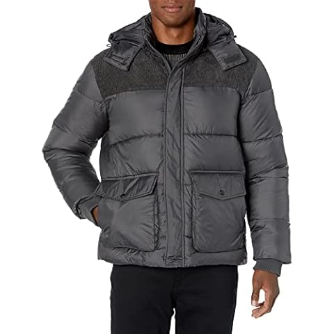 Sean John Men's Cargo Pocket Puffer, Chaarcoal, Large Cover