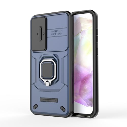 Image of Thermoplastic Polyurethane Camshield Pro Case With Slide Camera Protection And Ring Stand Bumper Back Case Cover For Samsung Galaxy A35 5G (Blue)