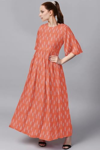 Image of Cotton Pochampally ikat unstitched blouse, Kurthi, long frock fabric material for women (1 meter, 2 meters & 3 meters)