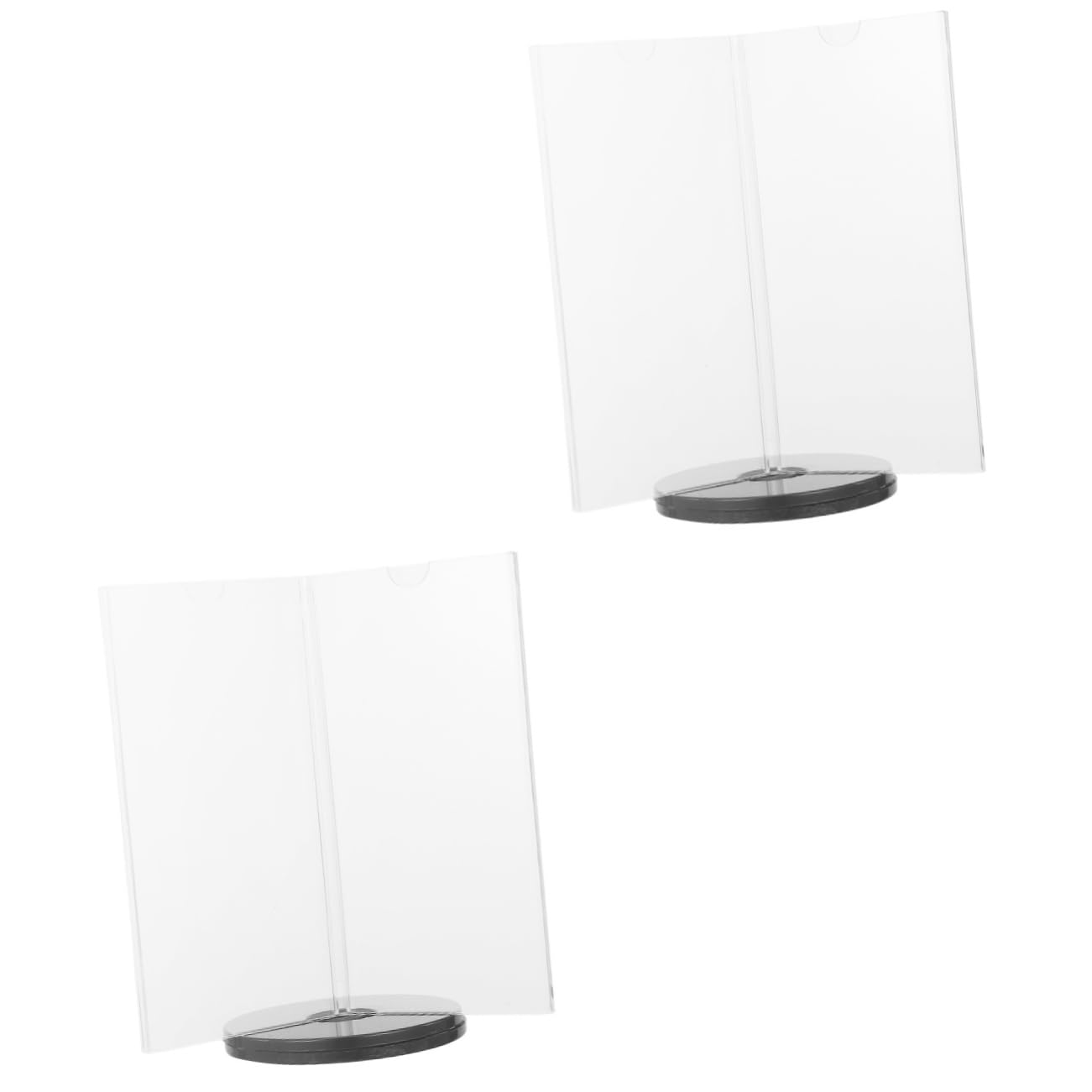 VILLCASE 2pcs Menu Display Stand The Menu Show Rack Display Shelf Rotary Menu Holder Desktop Menu Holder Multi-Side Menu Sign with Base Sign Holder with Base Acrylic Transparent